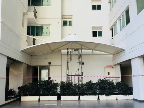 pvc entrance tensile structure 500x500